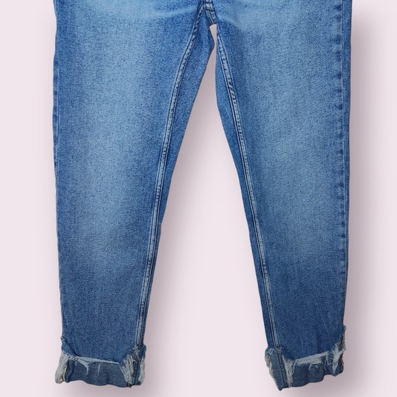 Zara Denim Ankle Cuffed Distressed Midrise Slim Fit Jeans - Picture 3 of 8